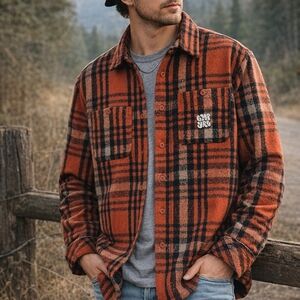 Men’s Empyre House plaid flannel jacket / overshirt Size Medium
